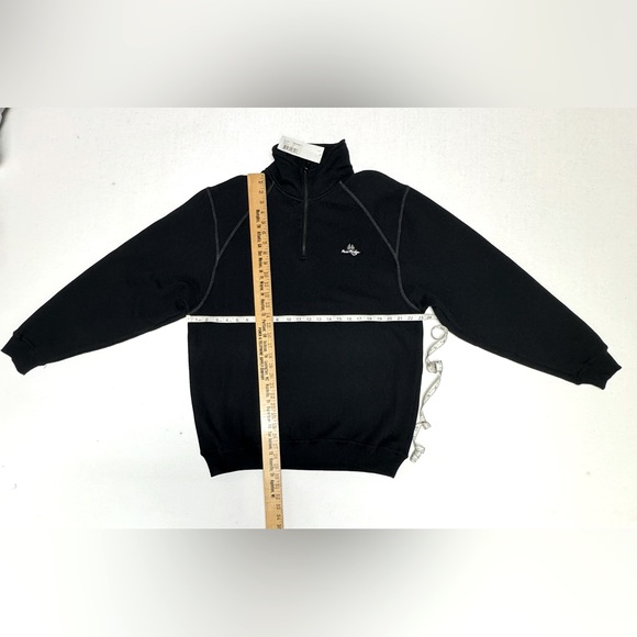 New Wave Fleece 1/4 Activewear Sweatshirt Black Size L - Picture 3 of 5